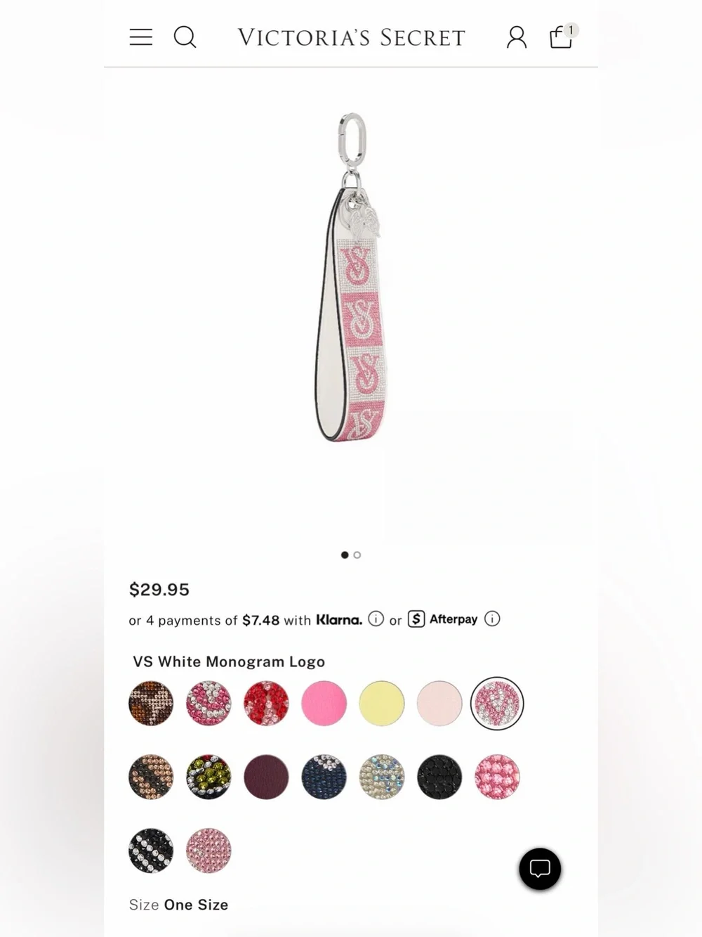Victoria's Secret Pink & White Stripe Wallet + Rhinestone Wristlet Strap